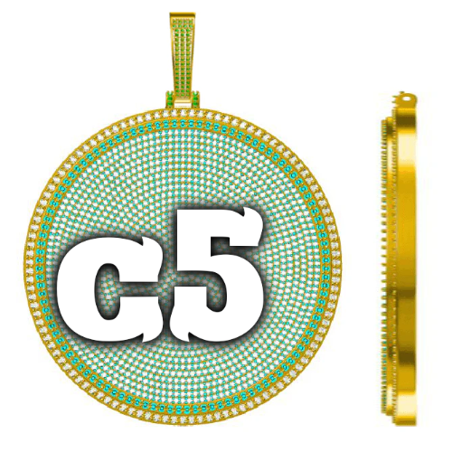 CUSTOM LETTER NECKLACE 3D BIG DISC