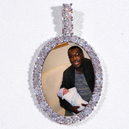 Large 3D Oval Custom Picture Pendant