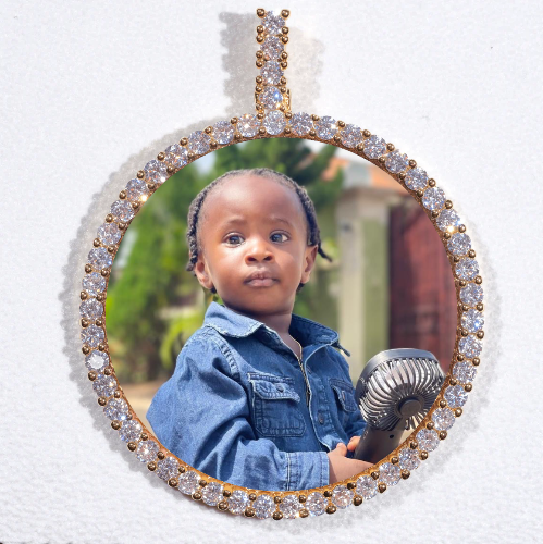 LARGE 3D CIRCLE CUSTOM PICTURE PENDANT