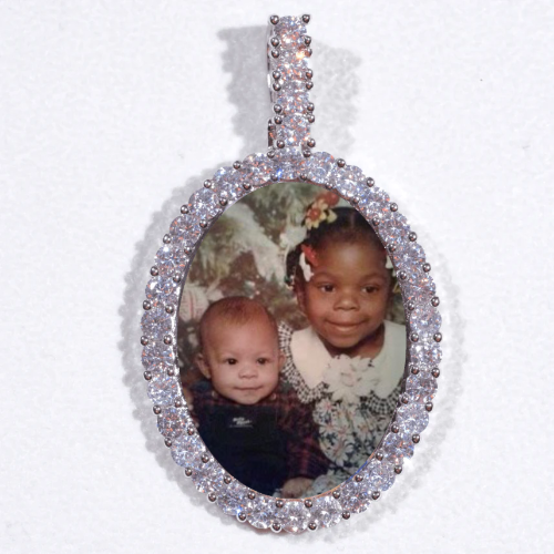 Large 3D Oval Custom Picture Pendant