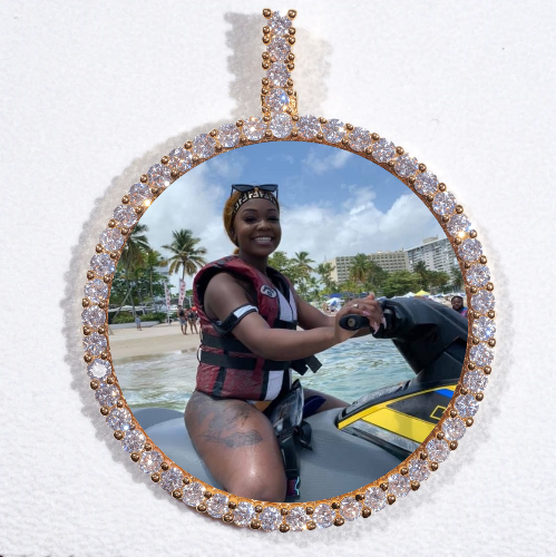 LARGE 3D CIRCLE CUSTOM PICTURE PENDANT