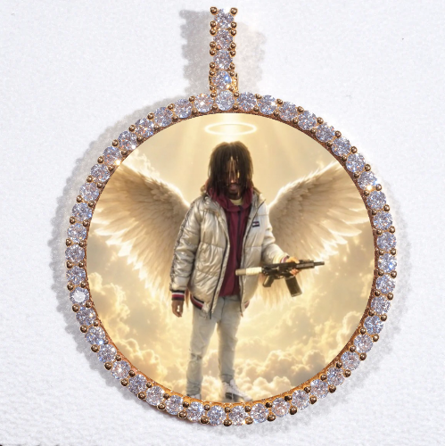 LARGE 3D CIRCLE CUSTOM PICTURE PENDANT