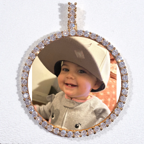 LARGE 3D CIRCLE CUSTOM PICTURE PENDANT