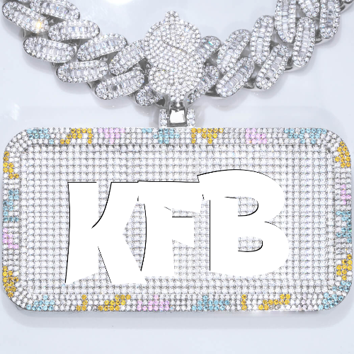 CUSTOM LETTER NECKLACE 3D COLORFUL SQUARE