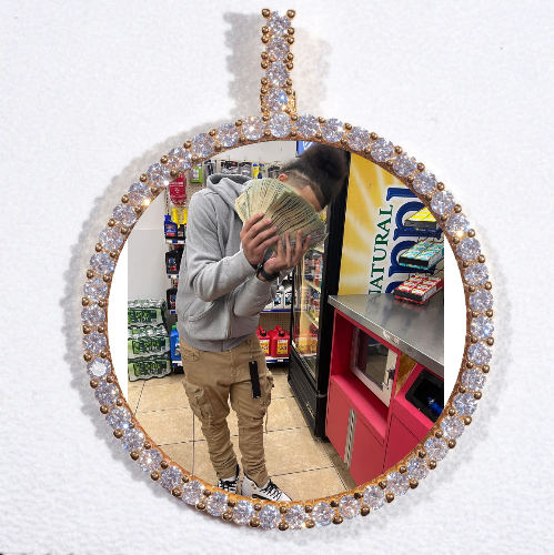 LARGE 3D CIRCLE CUSTOM PICTURE PENDANT