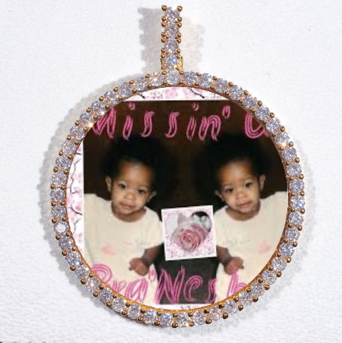 LARGE 3D CIRCLE CUSTOM PICTURE PENDANT