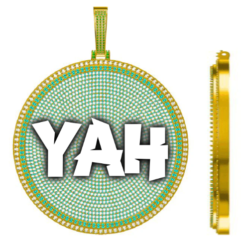 CUSTOM LETTER NECKLACE 3D BIG DISC
