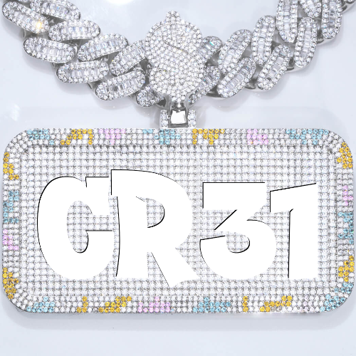 CUSTOM LETTER NECKLACE 3D COLORFUL SQUARE