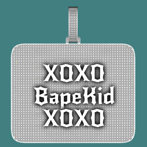 CUSTOM LETTER NECKLACE 3D BIG SQUARE