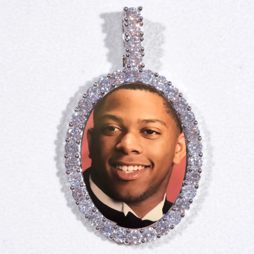 Large 3D Oval Custom Picture Pendant