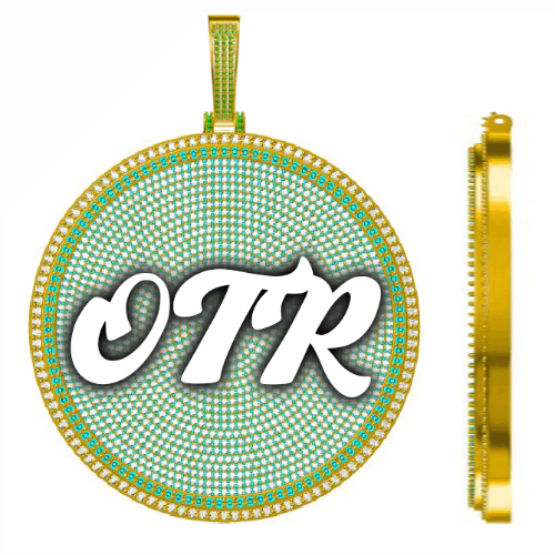 CUSTOM LETTER NECKLACE 3D BIG DISC