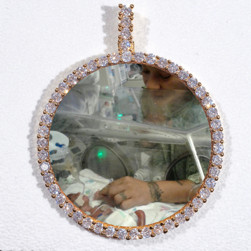 LARGE 3D CIRCLE CUSTOM PICTURE PENDANT