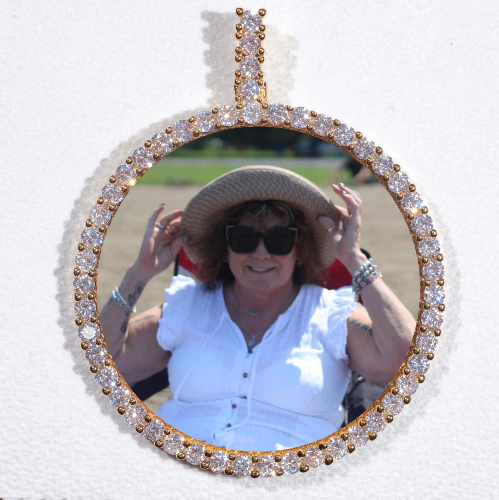 LARGE 3D CIRCLE CUSTOM PICTURE PENDANT