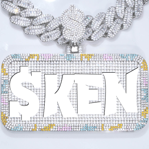 CUSTOM LETTER NECKLACE 3D COLORFUL SQUARE