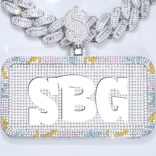 CUSTOM LETTER NECKLACE 3D COLORFUL SQUARE