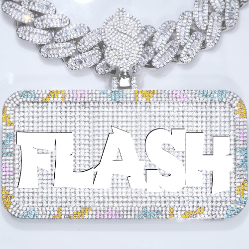 CUSTOM LETTER NECKLACE 3D COLORFUL SQUARE