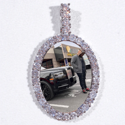 Large 3D Oval Custom Picture Pendant