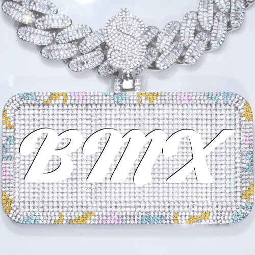 CUSTOM LETTER NECKLACE 3D COLORFUL SQUARE