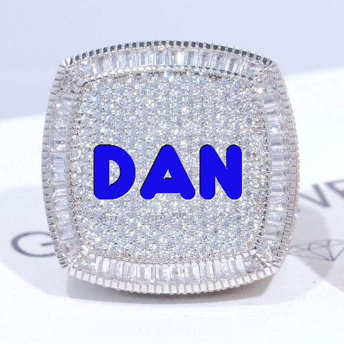 CUSTOM LETTER 3D ICED RING