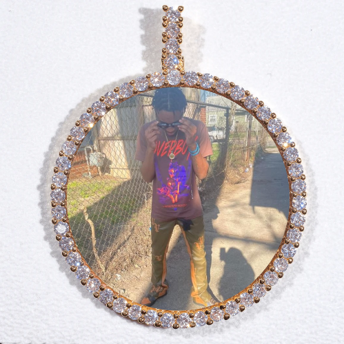 LARGE 3D CIRCLE CUSTOM PICTURE PENDANT