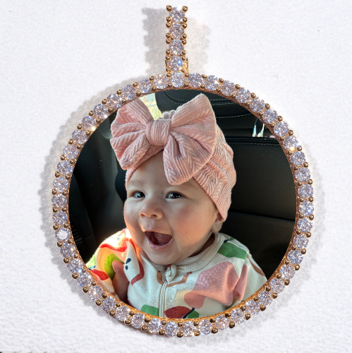 LARGE 3D CIRCLE CUSTOM PICTURE PENDANT