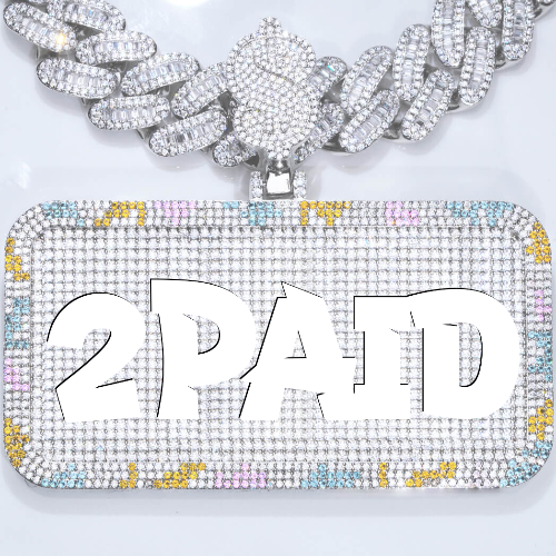CUSTOM LETTER NECKLACE 3D COLORFUL SQUARE