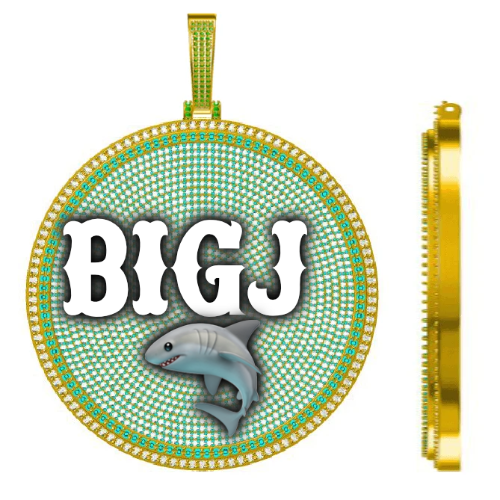 CUSTOM LETTER NECKLACE 3D BIG DISC