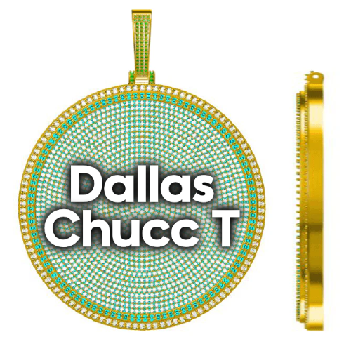 CUSTOM LETTER NECKLACE 3D BIG DISC