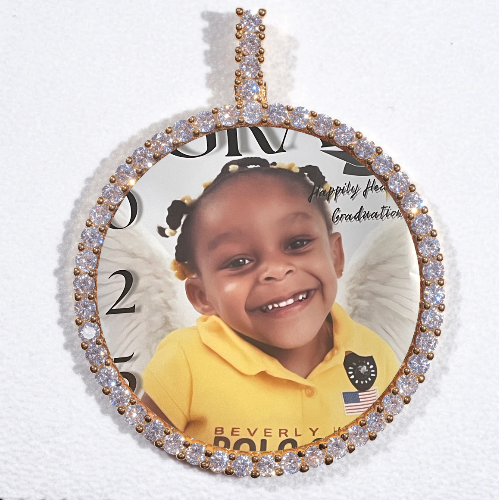 LARGE 3D CIRCLE CUSTOM PICTURE PENDANT