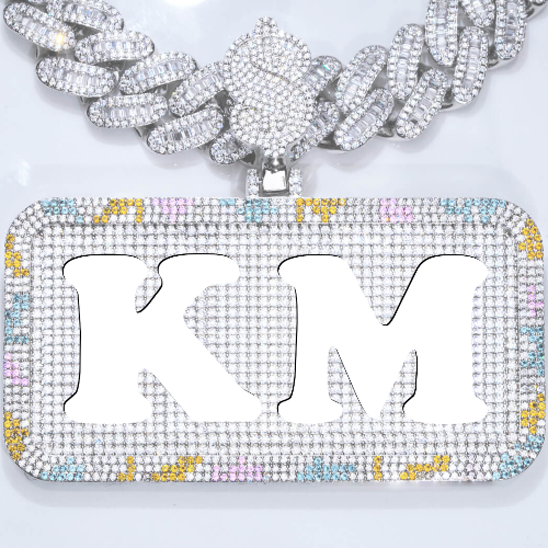 CUSTOM LETTER NECKLACE 3D COLORFUL SQUARE