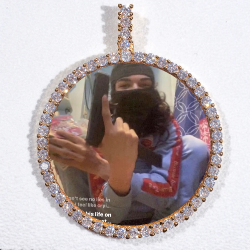 LARGE 3D CIRCLE CUSTOM PICTURE PENDANT