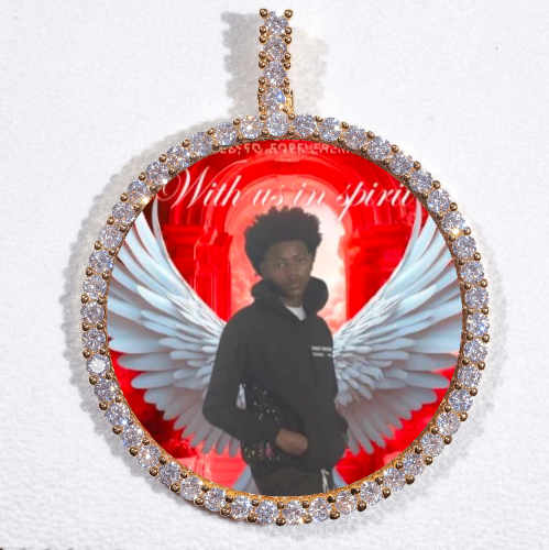 LARGE 3D CIRCLE CUSTOM PICTURE PENDANT