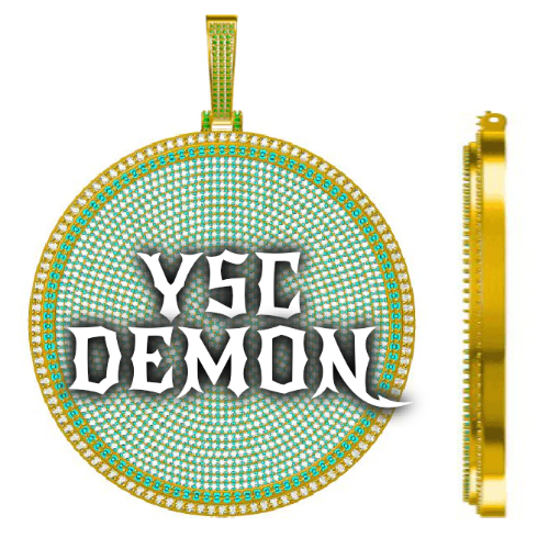 CUSTOM LETTER NECKLACE 3D BIG DISC
