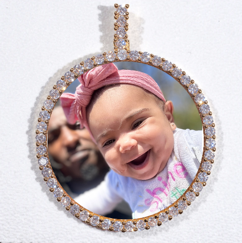 LARGE 3D CIRCLE CUSTOM PICTURE PENDANT