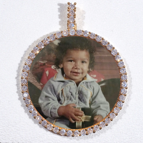 LARGE 3D CIRCLE CUSTOM PICTURE PENDANT