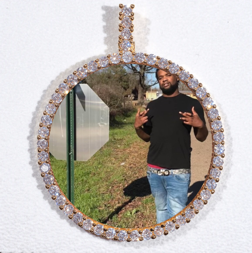 LARGE 3D CIRCLE CUSTOM PICTURE PENDANT