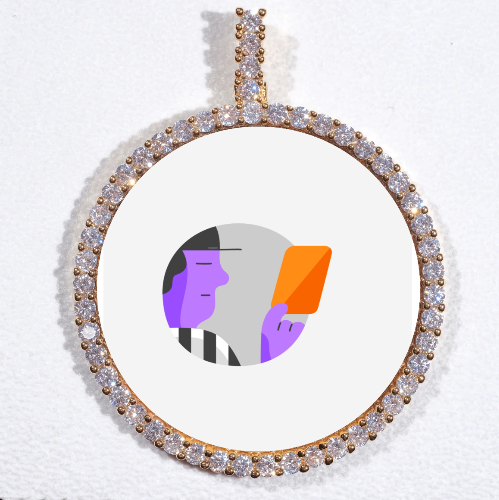 LARGE 3D CIRCLE CUSTOM PICTURE PENDANT