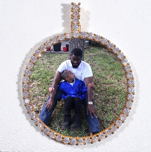 LARGE 3D CIRCLE CUSTOM PICTURE PENDANT
