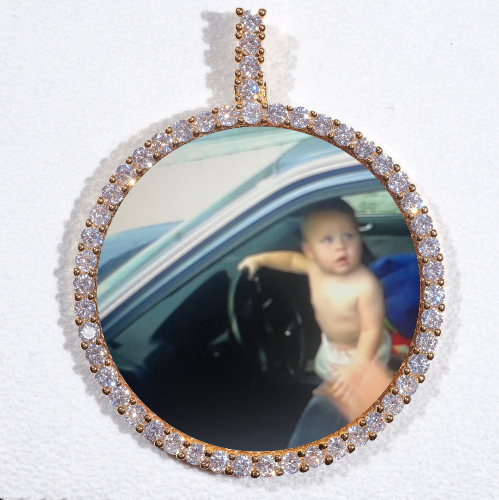 LARGE 3D CIRCLE CUSTOM PICTURE PENDANT