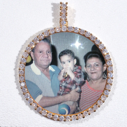 LARGE 3D CIRCLE CUSTOM PICTURE PENDANT