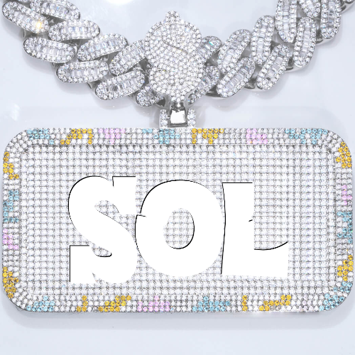 CUSTOM LETTER NECKLACE 3D COLORFUL SQUARE