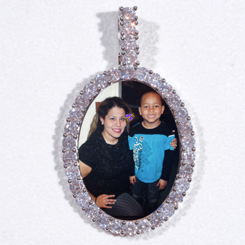 Large 3D Oval Custom Picture Pendant