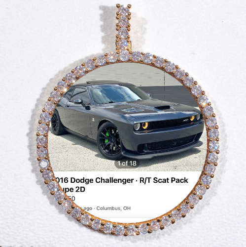 LARGE 3D CIRCLE CUSTOM PICTURE PENDANT
