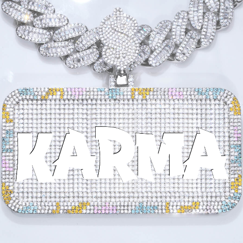 CUSTOM LETTER NECKLACE 3D COLORFUL SQUARE