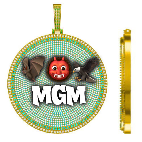 CUSTOM LETTER NECKLACE 3D BIG DISC