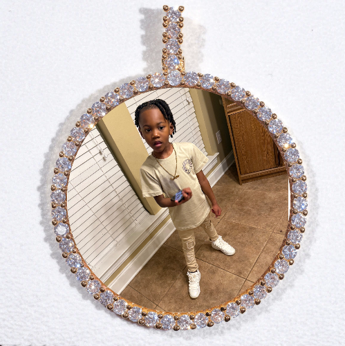 LARGE 3D CIRCLE CUSTOM PICTURE PENDANT