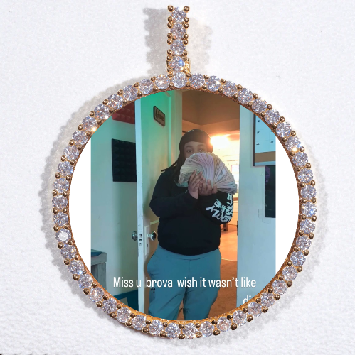 LARGE 3D CIRCLE CUSTOM PICTURE PENDANT