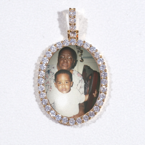 3D Oval Custom Picture Pendant