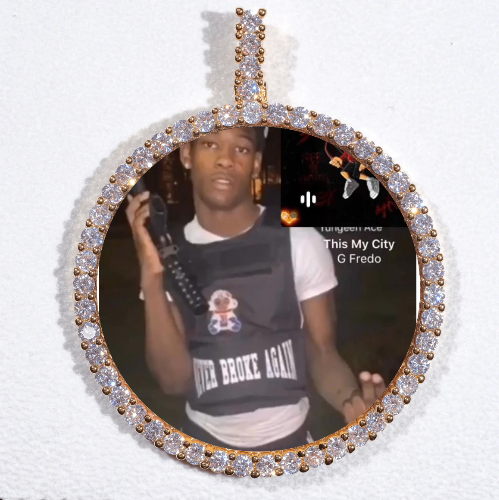 LARGE 3D CIRCLE CUSTOM PICTURE PENDANT