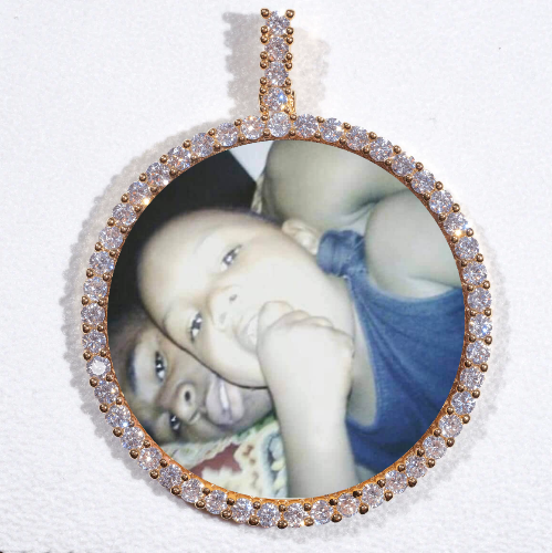 LARGE 3D CIRCLE CUSTOM PICTURE PENDANT